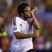 Parejo celebra su gol contra el Mónaco