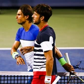 Rafa Nadal y Feliciano López se saludan tras el partido Rafa Nadal y Feliciano López se saludan tras el partido