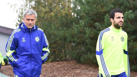 Jos&eacute; Mourinho y Cesc F&agrave;bregas