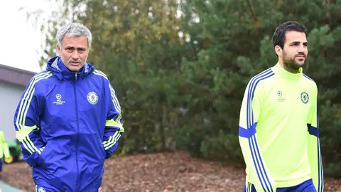 José Mourinho y Cesc Fàbregas José Mourinho y Cesc Fàbregas