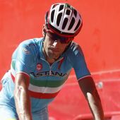 Nibali, a su llegada a la meta de la segunda etapa de la Vuelta Ciclista a España