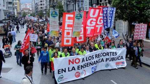 Protesta en la ense&ntilde;anza en Asturias