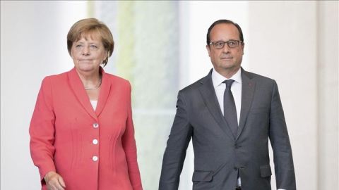 La canciller alemana, Angela Merkel, y el presidente franc&eacute;s, Fran&ccedil;ois Hollande