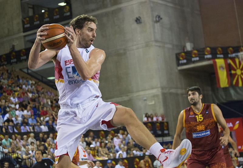 Pau Gasol lidera el triunfo de España ante Macedonia Pau Gasol lidera el triunfo de España ante Macedonia