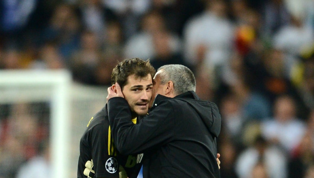 Iker Casillas y José Mourinho, durante su etapa en el Real Madrid