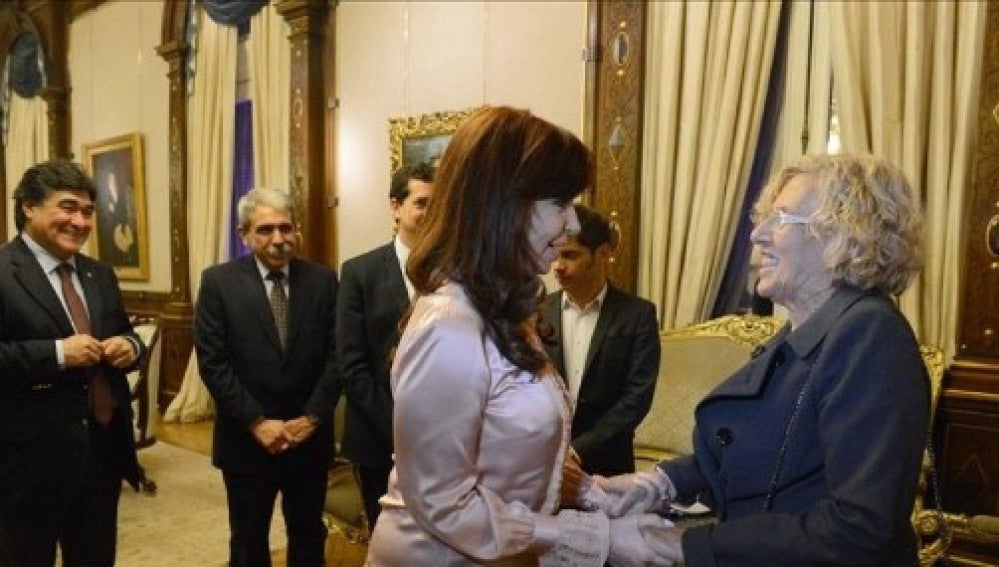 Cristina Fernández y Manuela Carmena