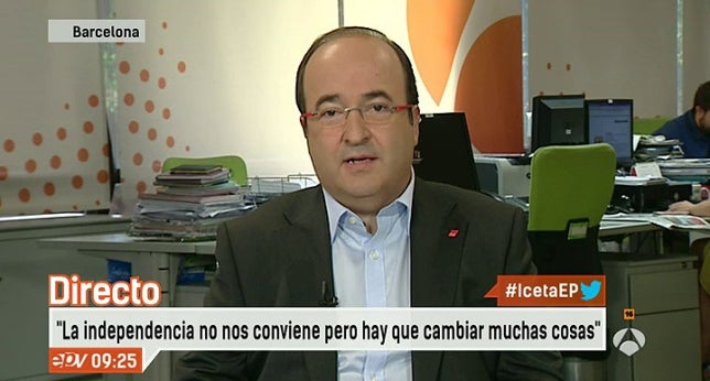 Iceta: "Estamos en contra de la independencia pero hay que cambiar muchas cosas" Iceta: "Estamos en contra de la independencia pero hay que cambiar muchas cosas"