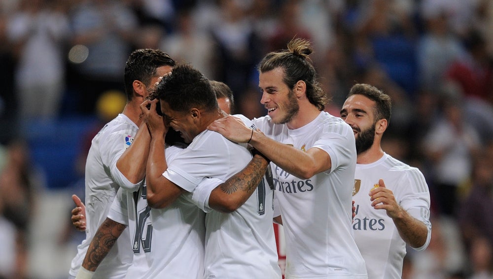 El Real Madrid celebra un gol esta pretemporada