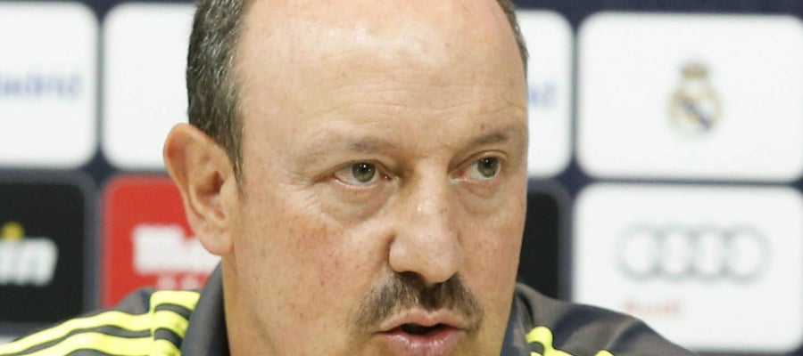Rafa Benítez, durante la rueda de prensa Rafa Benítez, durante la rueda de prensa