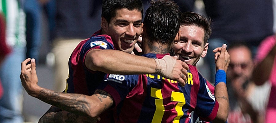 Messi, Neymar y Luis Suárez Messi, Neymar y Luis Suárez