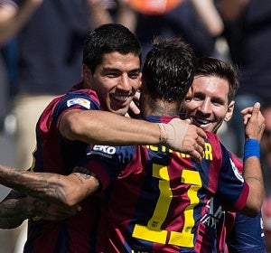 Messi, Neymar y Luis Suárez Messi, Neymar y Luis Suárez