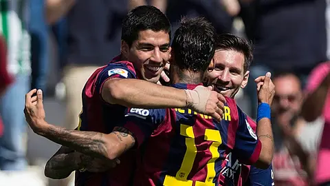 Messi, Neymar y Luis Suárez Messi, Neymar y Luis Suárez