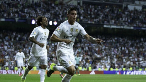 James Rodr&iacute;guez celebra un gol frente al Betis