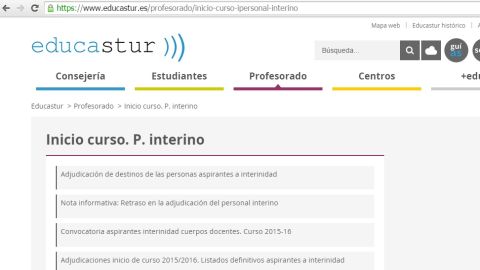 Lista de interinos Asturias