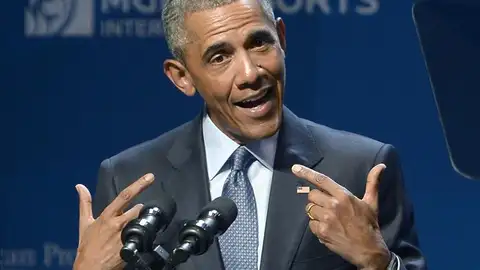Barack Obama en un momento de la Conferencia Barack Obama en un momento de la Conferencia