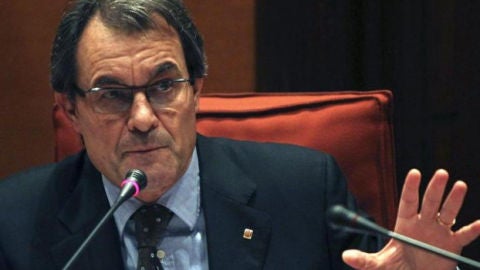 Artur Mas durante su comparecencia ante la Diputaci&oacute;n Permanente del Parlament