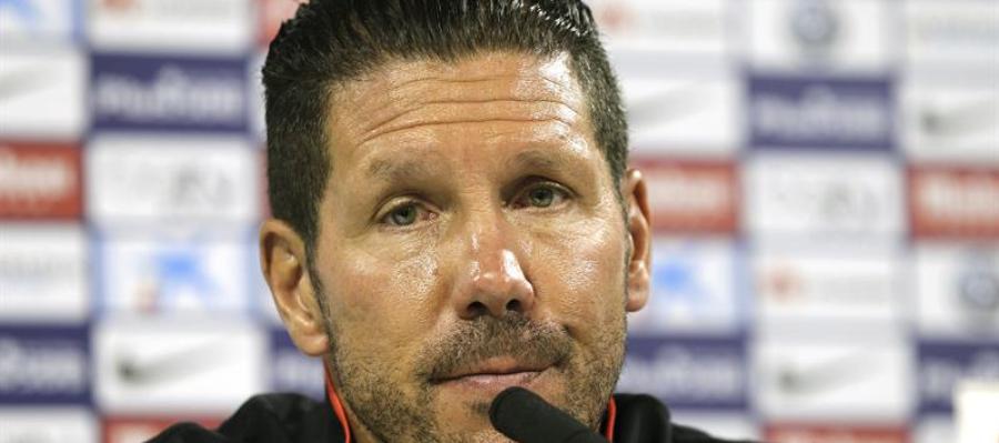 El 'Cholo' Simeone, entrenador del Atlético de Madrid, durante una rueda de prensa El 'Cholo' Simeone, entrenador del Atlético de Madrid, durante una rueda de prensa