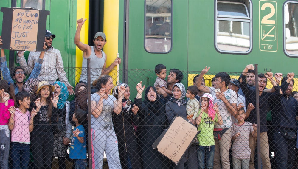 Refugiados en el tren de Hungría