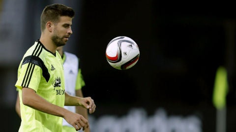 Gerard Piqu&eacute;, durante el entrenamiento de la Selecci&oacute;n