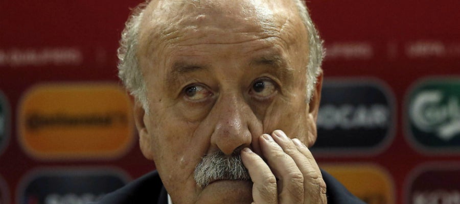 Vicente del Bosque, durante la rueda de prensa Vicente del Bosque, durante la rueda de prensa