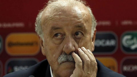 Vicente del Bosque, durante la rueda de prensa