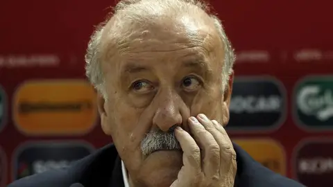 Vicente del Bosque, durante la rueda de prensa Vicente del Bosque, durante la rueda de prensa