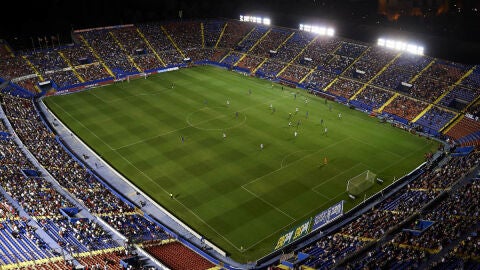 El Ciutat de Valencia durante un partido de Liga