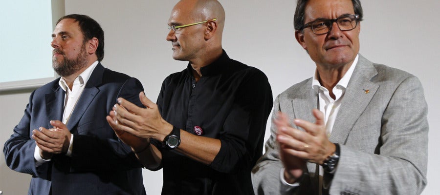 Artur Mas, Raul Romeva y Oriol Junqueras Artur Mas, Raul Romeva y Oriol Junqueras
