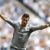 Cristiano Ronaldo celebra uno de sus goles al Espanyol