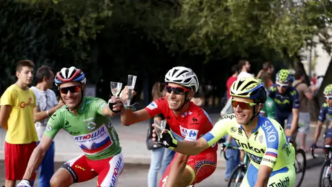 Fabio Aru, junto a Purito y Majka Fabio Aru, junto a Purito y Majka