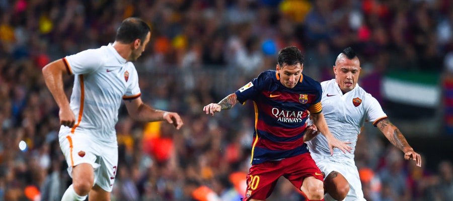 Messi en el Trofeo Joan Gamper contra la Roma Messi en el Trofeo Joan Gamper contra la Roma