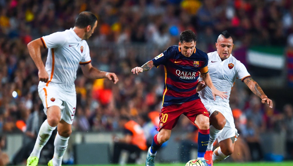 Messi en el Trofeo Joan Gamper contra la Roma