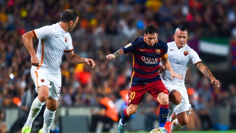 Messi en el Trofeo Joan Gamper contra la Roma