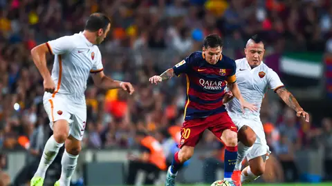 Messi en el Trofeo Joan Gamper contra la Roma Messi en el Trofeo Joan Gamper contra la Roma