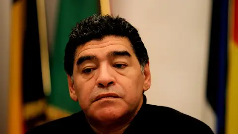 Diego Armando Maradona, durante una rueda de prensa Diego Armando Maradona, durante una rueda de prensa