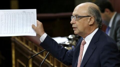 El ministro de Hacienda durante el segundo d&iacute;a del debate de totalidad del proyecto de Ley de Presupuestos para 2016