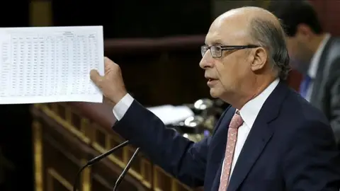 El ministro de Hacienda durante el segundo día del debate de totalidad del proyecto de Ley de Presupuestos para 2016 El ministro de Hacienda durante el segundo día del debate de totalidad del proyecto de Ley de Presupuestos para 2016