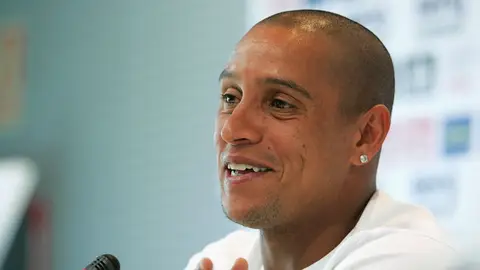 Roberto Carlos, durante una rueda de prensa Roberto Carlos, durante una rueda de prensa