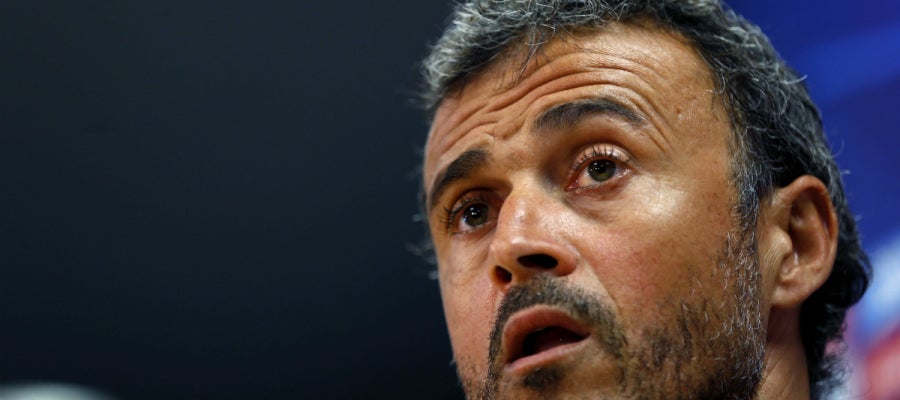 Luis Enrique, durante la rueda de prensa Luis Enrique, durante la rueda de prensa