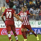 Ángel Correa celebra su primer gol con el Atlético de Madrid