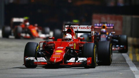 Sebastian Vettel durante el GP de Singapore