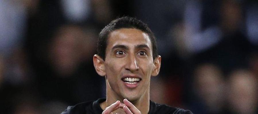 El jugador Ángel Di María del París Saint Germain celebra después de anotar un gol El jugador Ángel Di María del París Saint Germain celebra después de anotar un gol