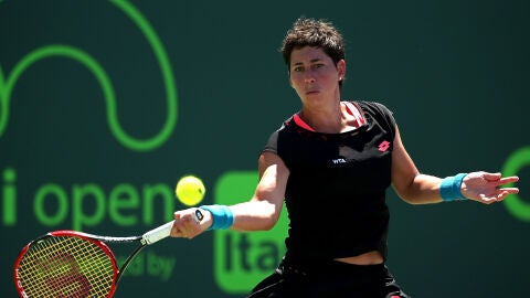 Carla Su&aacute;rez, durante un partido