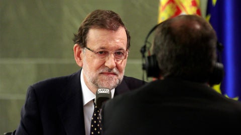 Mariano Rajoy durante su entrevista en M&aacute;s de uno