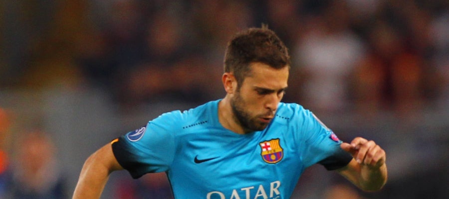 Jordi Alba, durante un partido con el F.C Barcelona Jordi Alba, durante un partido con el F.C Barcelona
