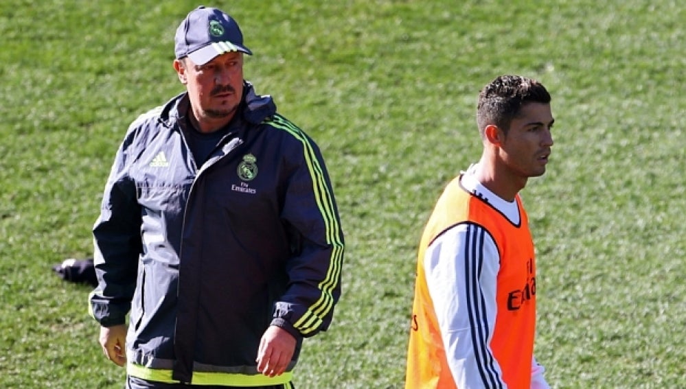 Rafa Benítez y Cristiano Ronaldo