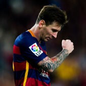 Leo Messi, durante un encuentro con el F.C Barcelona