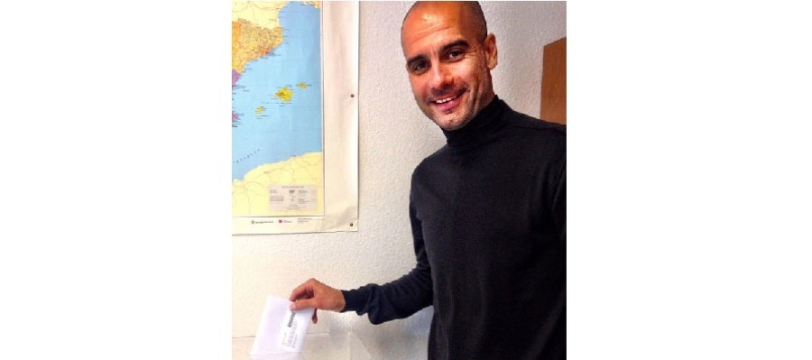 Pep Guardiola vota desde Múnich Pep Guardiola vota desde Múnich