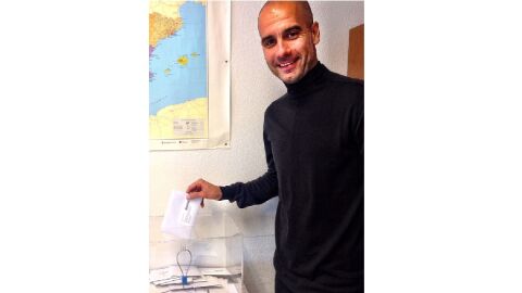 Pep Guardiola vota desde M&uacute;nich