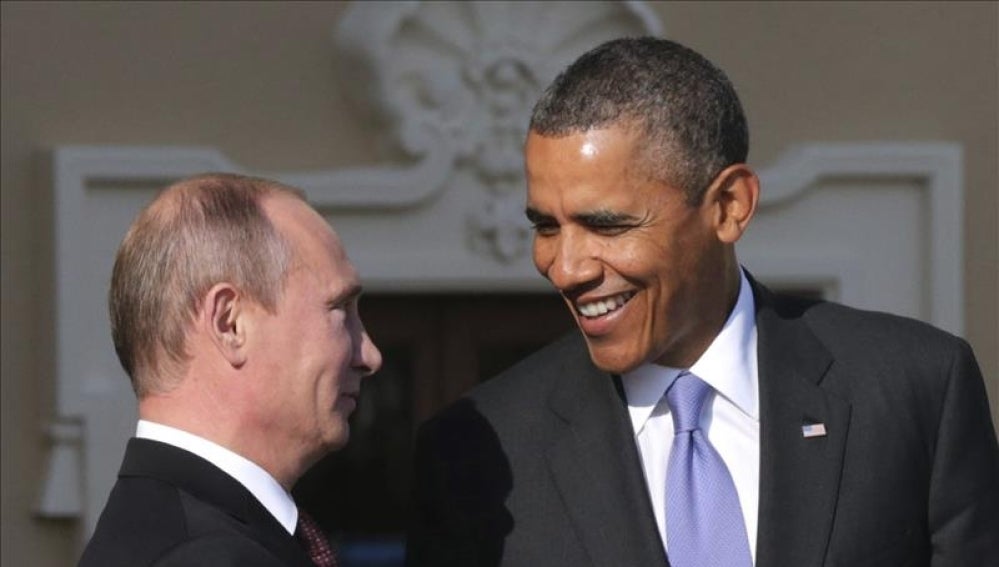El presidente de EEUU, Barack Obama, y su homólogo ruso, Vladímir Putin